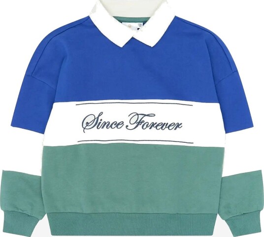 The New Tnyirgil Os Polo Sweatshirt NORTH ATLANTIC STRIPED TN 98/104 The New Tnyirgil Os Polo Sweatshirt NORTH ATLANTIC STRIPED TN 98/104