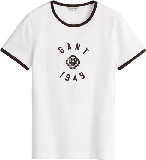 Gant Slim Ss Ringer T Shirt White XL