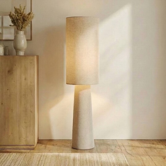 Gulvlampe Elfie Lindby Krem / amber Stue / spisestue Tekstil / stoff / silke Skandinavisk
