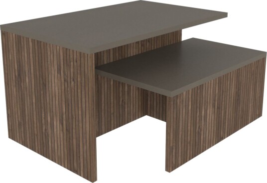 Vumira Sett med bord 2 deler 72 cm - taupe og eik