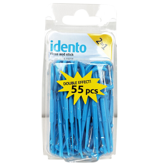 Idento 2 i 1 Floss & Stick Floss klips 55 stk.
