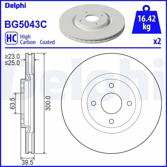 Bremseskive DELPHI BG5043C
