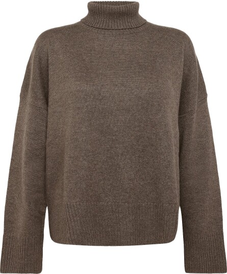 Davida Cashmere Chunky Roll Neck Sweater CACAO XL