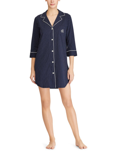 Lauren Ralph Lauren Homewear Lrl Heritage 3/4 Sl Classic Notch Sleeps - Blue - S