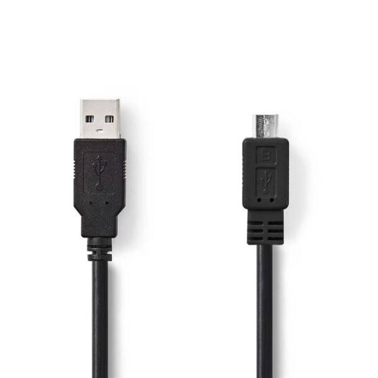 Nedis USB 2.0 A til Micro-B Kabel 3m - Svart Nedis USB 2.0 A til Micro-B Kabel 3m - Svart