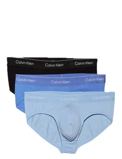 Calvin Klein Hip Brief 3Pk - Blue - L Calvin Klein Hip Brief 3Pk - Blue - L