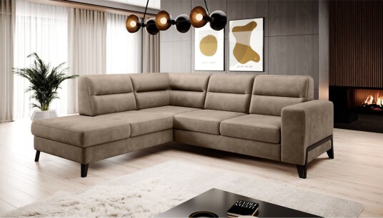 Anglika Sofa m. Sjeselong 4 seters   Beige