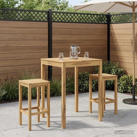 vidaXL Hagebarbord Hvit 80 x 80,5 x 105 cm Solid akasietre