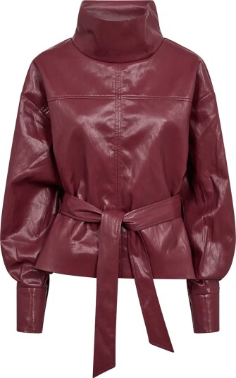 Co" Couture Gittcc Funnel Neck Blouse   Burgundy   M