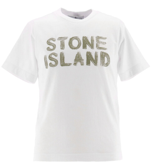 Stone Island White Ss T-Shirt 8 år Stone Island White Ss T-Shirt 8 år