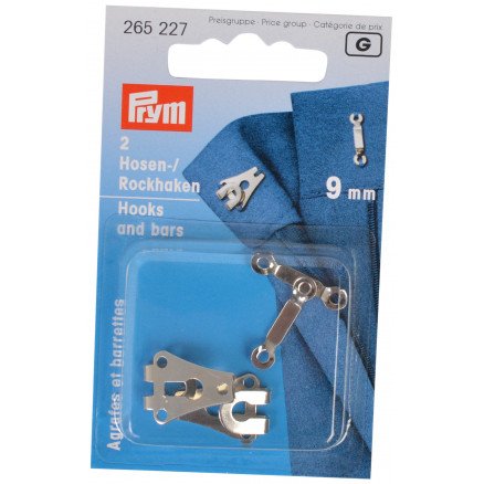 Prym Buksehekter Sølv 9mm 2 stk