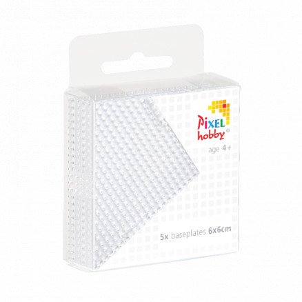 Pixelhobby Pixelhobby Midi XL Perleplate Firkant Transparent 6x6cm 5 stk