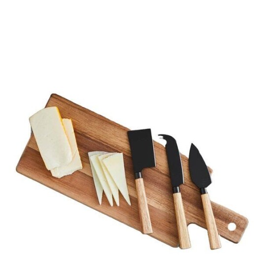 HawSanto ostesett m/3 kniver og skjærebrett HawSanto ostesett m/3 kniver og skjærebrett
