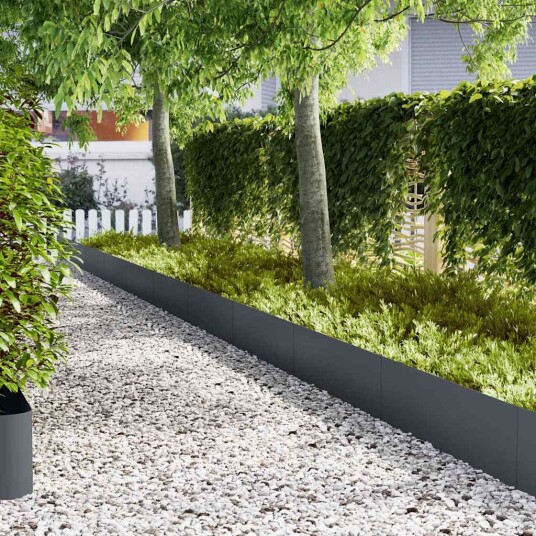 vidaXL Gjerdekant 20 stk. 100 x 0,05 x 30 cm Kaldvalset stål Antrasitt
