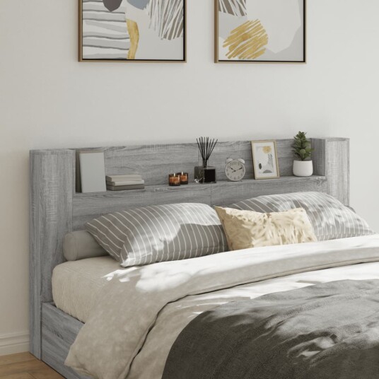 Hodegavl skap med LED grå sonoma 200x16,5x103,5 cm 8721012465862