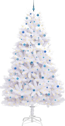  Kunstig sammensatt juletre med 300 LED Hvit 300 cm PVC og stål