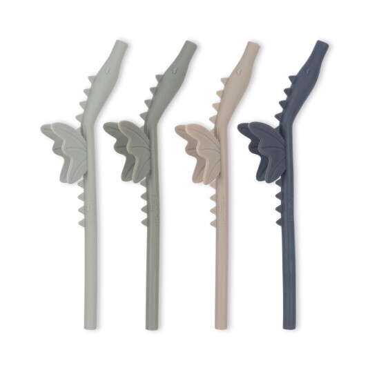Konges Sløjd 4 pack silicone straws dragon forest mix