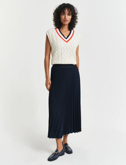 GANT Pleated Midi Skirt - Blue - 42