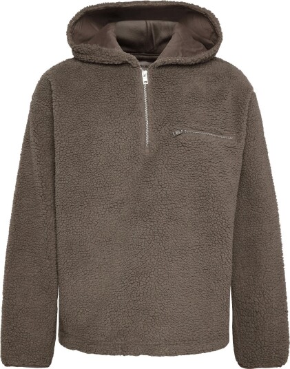 Lindbergh Half Zip Pile Hoodie DK SAND M