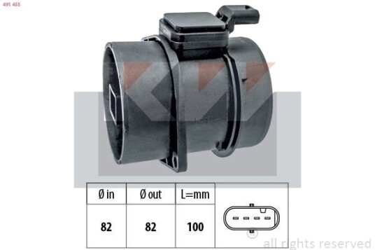 Luftmengdemåler KW 491 455 Luftmengdemåler KW 491 455