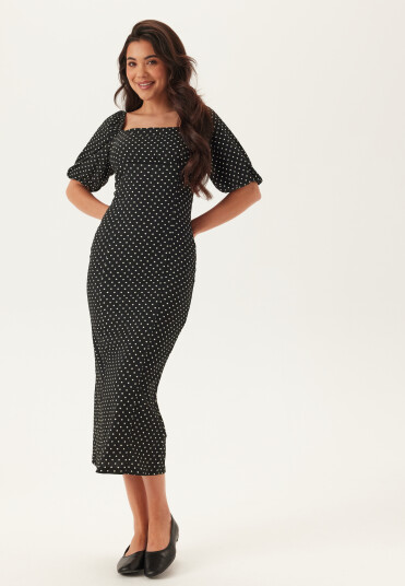 Bubbleroom Volume Sleeve Midi Dress Multi/patterned XS