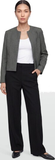 Mango Crop Suit Blazer Grey S