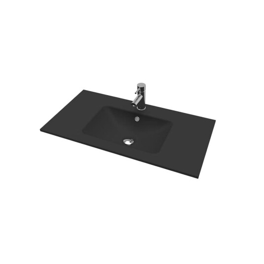 Vikingbad LEA D46 Glas Møbel Svart Matt 90cm