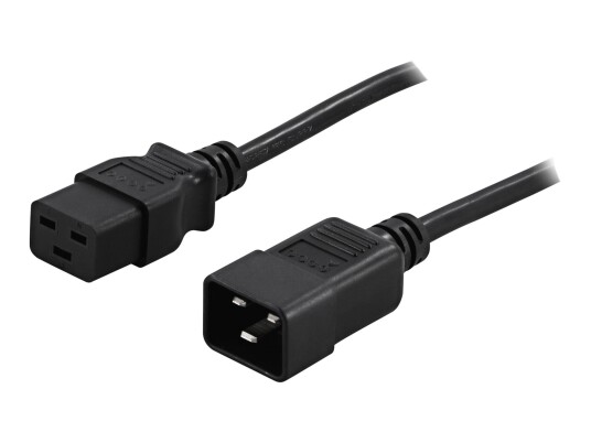 Deltaco 0.5m Strømforlengelseskabel IEC 60320 C19 til C20 Svart 250V 16A