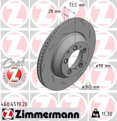 Bremseskive ZIMMERMANN 460.4519.20