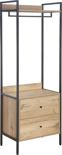 Hylle til entré HOME4YOU Hannes 64x40x180 cm rustikk melamin med skuffer - brun Hylle til entré HOME4YOU Hannes 64x40x180 cm rustikk melamin med skuffer - brun