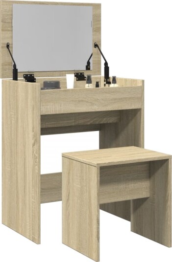 Sminkebord med krakk sonoma eik 60x40x113,5 cm 8721102816376