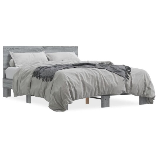  Sengeramme grå sonoma 120x200 cm konstruert tre og metall 8721102614965