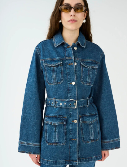 IVY Copenhagen Ivy-Kay Belted Uniform Jacket Wash - Navy - 38