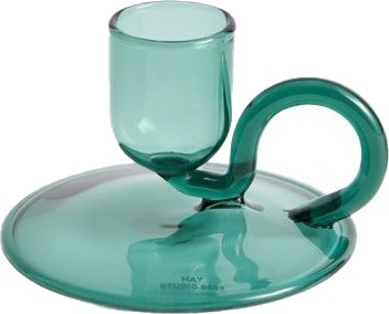 Tiny Candleholder Curved Aqua