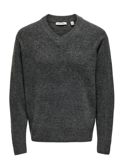 ONLY & SONS Onsmove Rlx Brushed V-Neck Knit - Grey - M