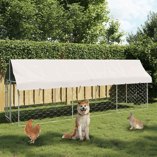 Vidaxl Utendørs Hundegård Med Tak 400X100X150 cm