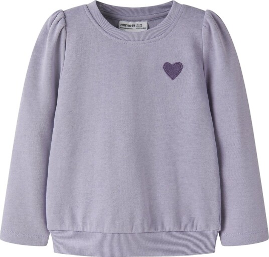 Name It Collegegenser NmfVima Arvestykke Lilac/Heart Broderi Name It 2 år (92) Collegegenser Lilla