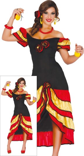 Rumba Danser Kostymekjole til Dame Voksenkostyme 92733