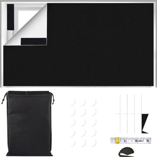 100 % selvklebende mørkleggingsgardiner 150x200 cm midlertidige mørkleggingsgardiner klippet til å passe alle vindusstørrelser