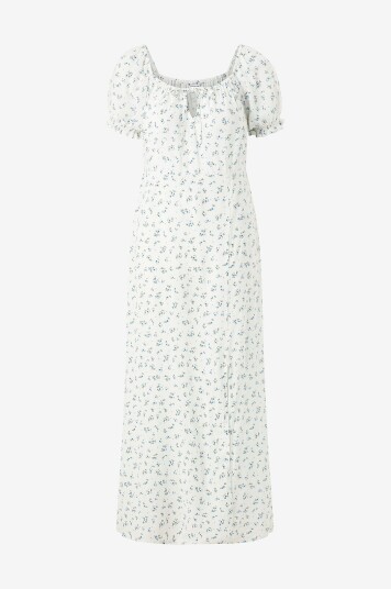 Bubbleroom Maxikjole Front Tie Long Viscose Dress Hvit