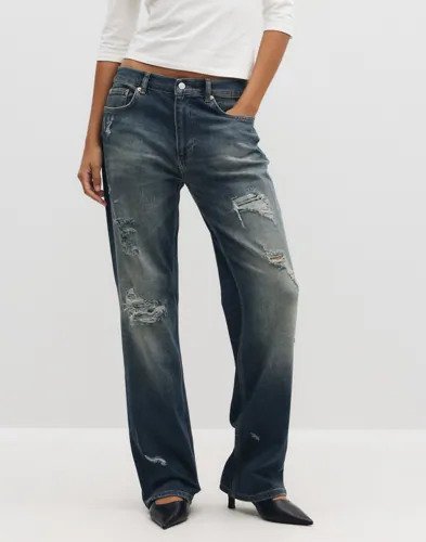 Nelly   Blå   Distressed Jeans