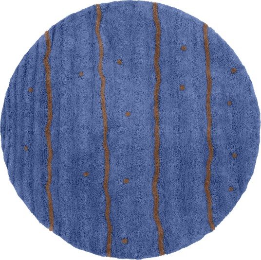Rundt teppe Leora Natural Cotton Shaggy blå/brun Størrelse: Ø 240 cm Rundt teppe Leora Natural Cotton Shaggy blå/brun Størrelse: Ø 240 cm