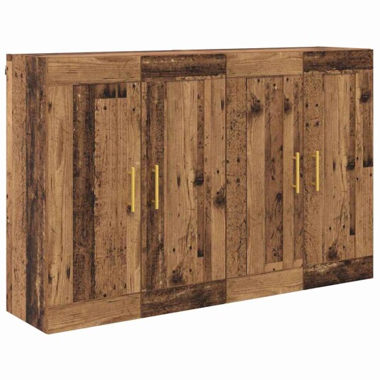Vegghengt skap Veggmontert 2 pcs Gammelt tre 69,5 x 34 x 90 cm