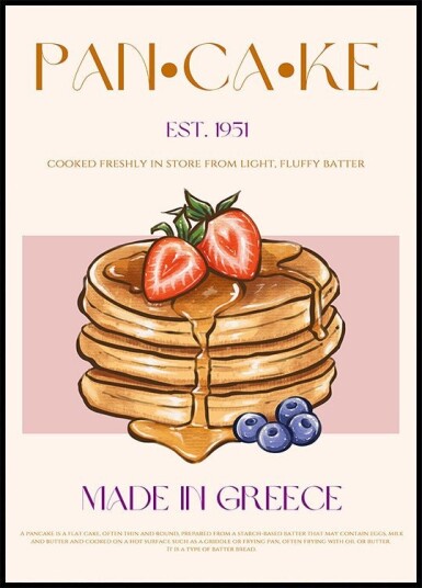 Fluffy Greek Pancakes Plakat Plakat / 30x40cm