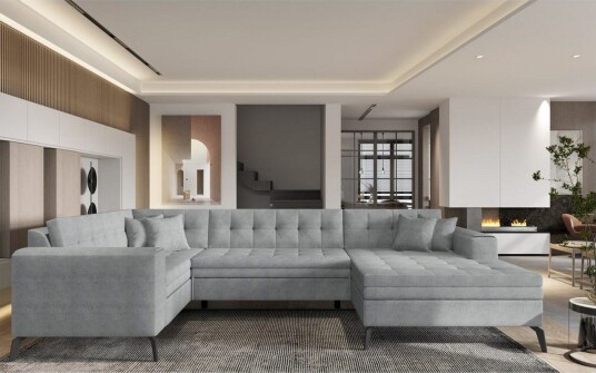 Seksjon Eltap Montez 340x180x93 cm Gojo 4 Grå Høyre