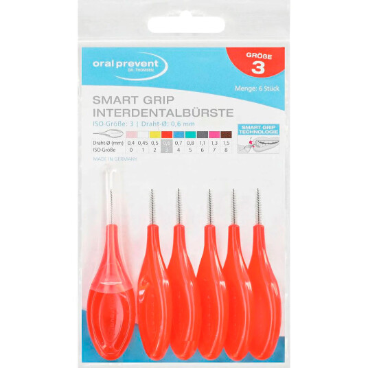 Interdentalbørster ORAL PREVENT 6 pcs. Smart Grip 0,60 mm ISO 3 Interdentalbørster ORAL PREVENT 6 pcs. Smart Grip 0,60 mm ISO 3
