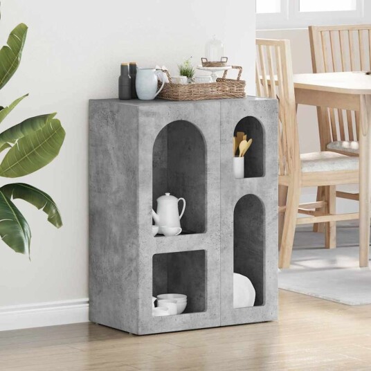 Serviesskap Betonggrå 59 x 35 x 80.5 cm Konstruert tre