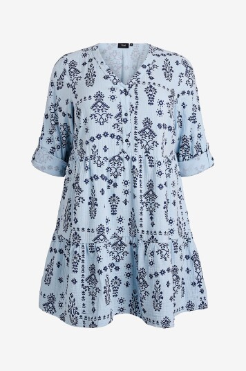 Zizzi Kjole vViva L/S Abk Dress Blå