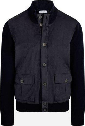 Gran Sasso Alcantara cardigan 48 blå herre
