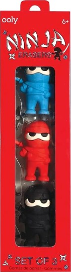 Ooly Eraser 3 pcs Ninja Multi/Patterned One Size Ooly Eraser 3 pcs Ninja Multi/Patterned One Size